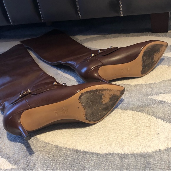 Valentino Rockstud over the knee brown boots 37.5 - Picture 8 of 8